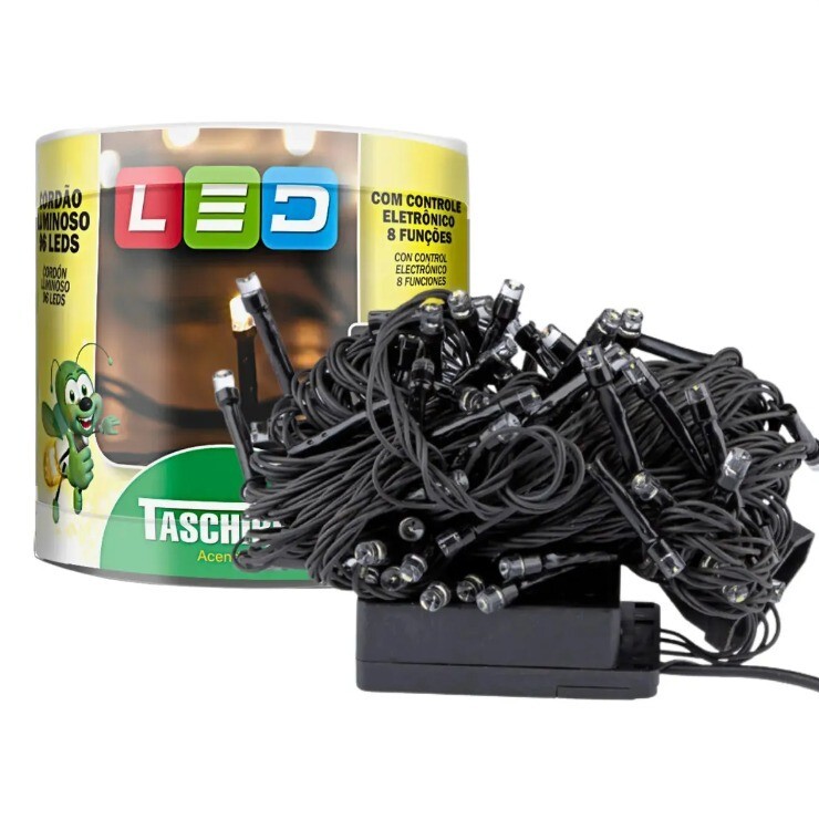 Cordao Luminoso Led 96 Lamp Br Estatico Taschibra 220v