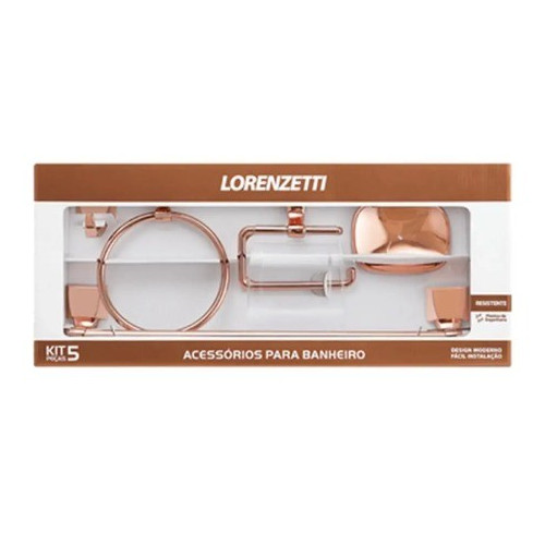 Kit Acessorios P/ban Lorenzetti 2000 F24 5pc Rose Gold