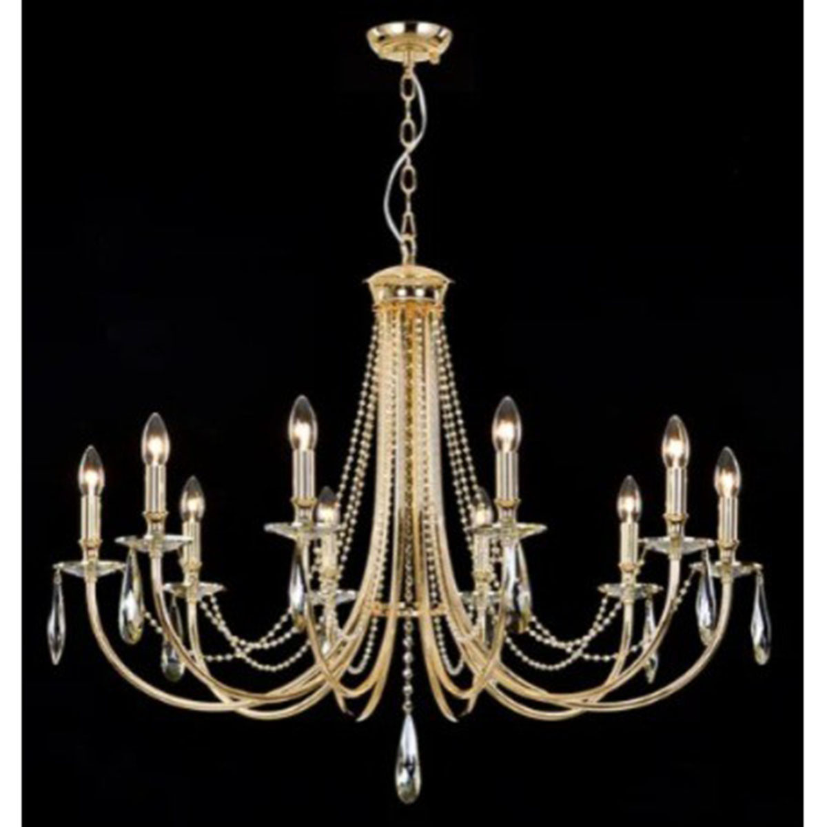 Lustre Tupiara Madrid Dr 10 Bracos E14 C/cristais Champ 7210