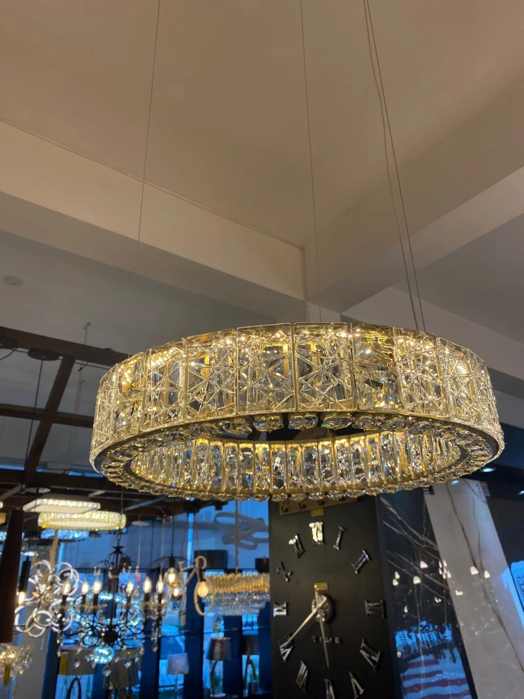 Lux Lustre Pendente Luna Red 60cm Led 60w 3000k Dourado
