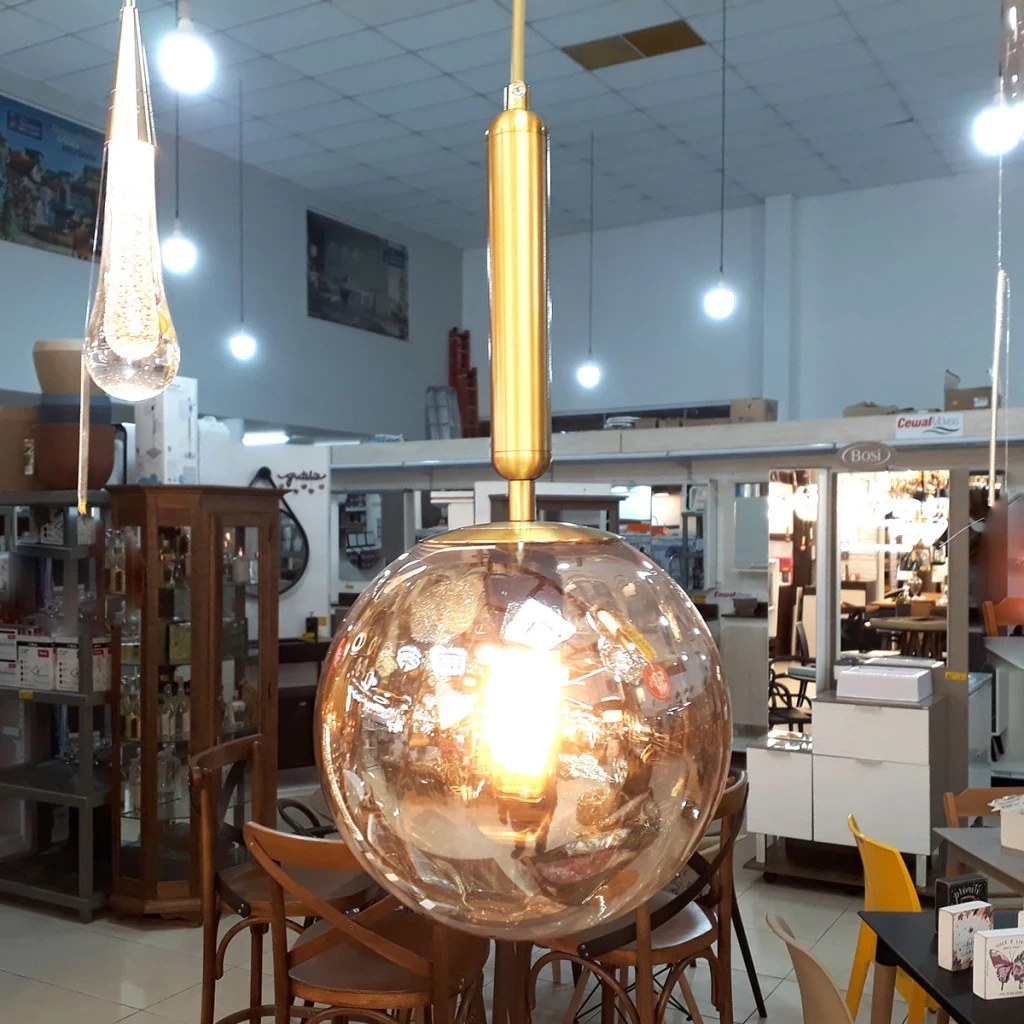 Dinamica Pendente Dcd02146 1lamp E27 Dr Vidro Champagne