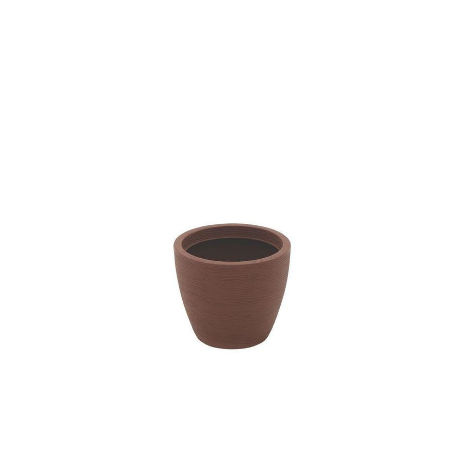 Vaso Asteca em Polietileno Marrom com Prato 24 Cm - Tramontina