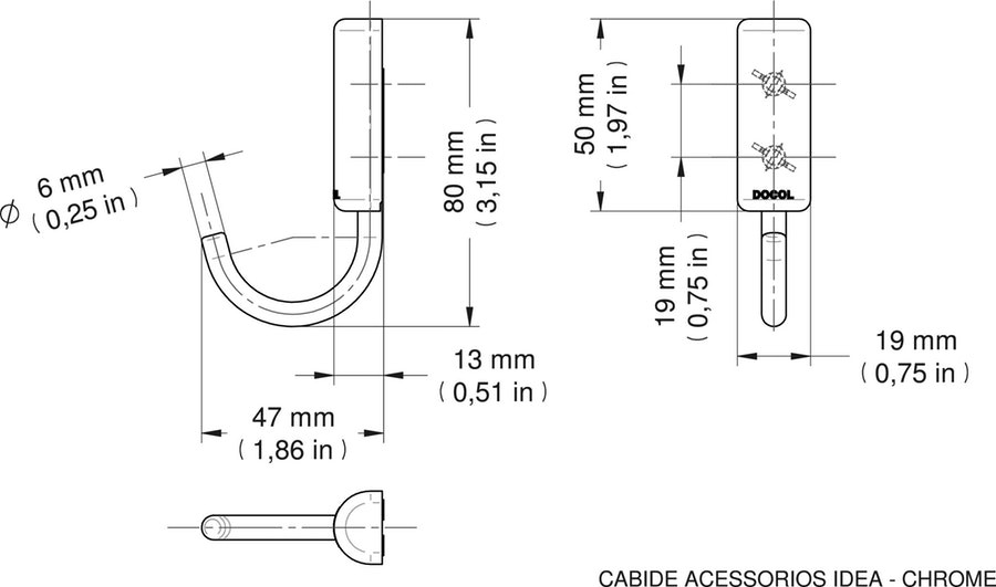 Docol Cabide P/lavatorio Ideia Chrome