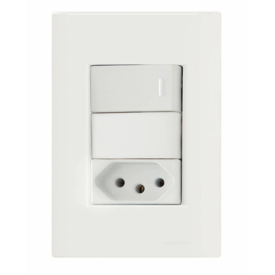 Conjunto 4" X 2" de 1 Interruptor Simples + 1 Tomada 2p+t 10a 250v - Tramontina