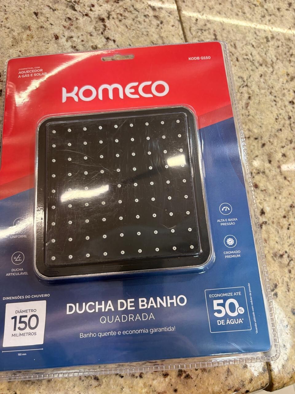Ducha Komeco Banho Kodb Q150 Quadrada