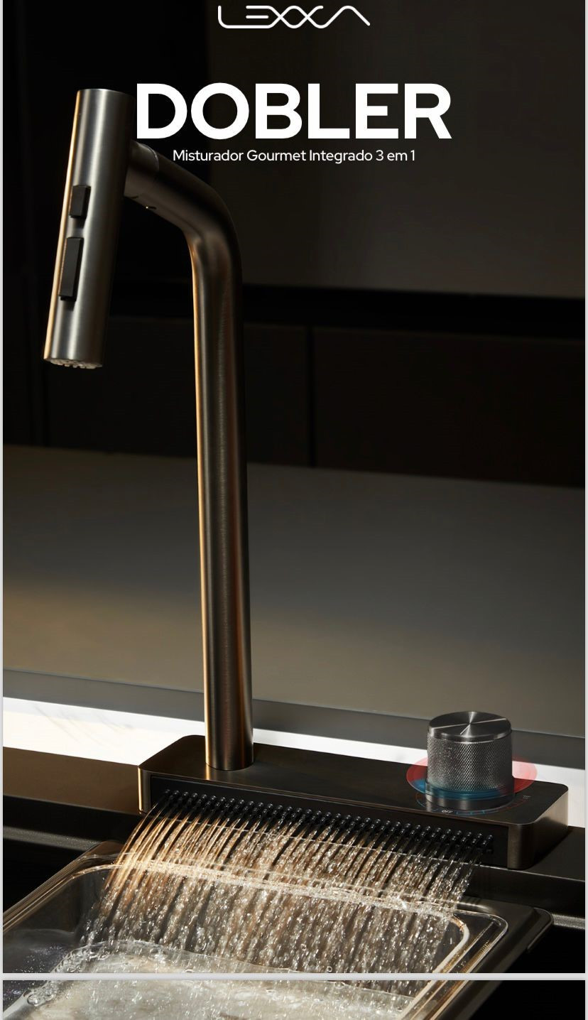 Lexxa Misturador com Base Cascata Fur. Dupla Lx9808nb **