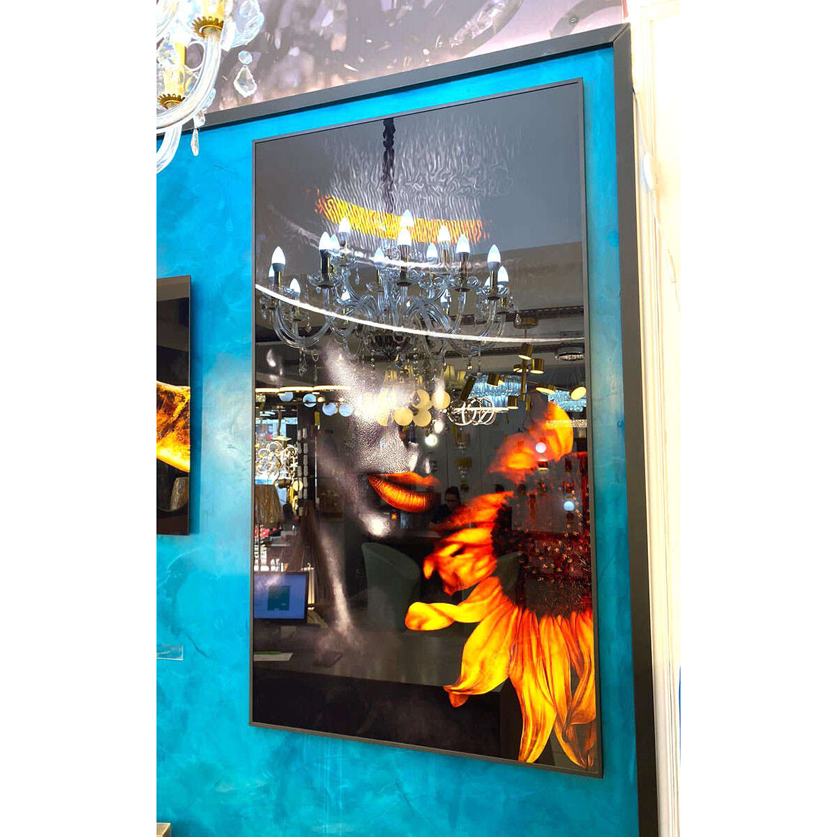 Quadro de Vidro Jumbo 120x67cm Mold Alum Preto 15