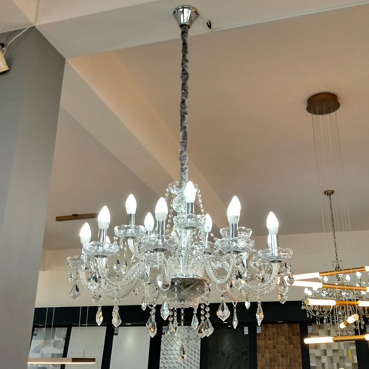 Hevvy Lustre Maria Thereza 15 Bracos Transp Sl-9840/h15 Tr