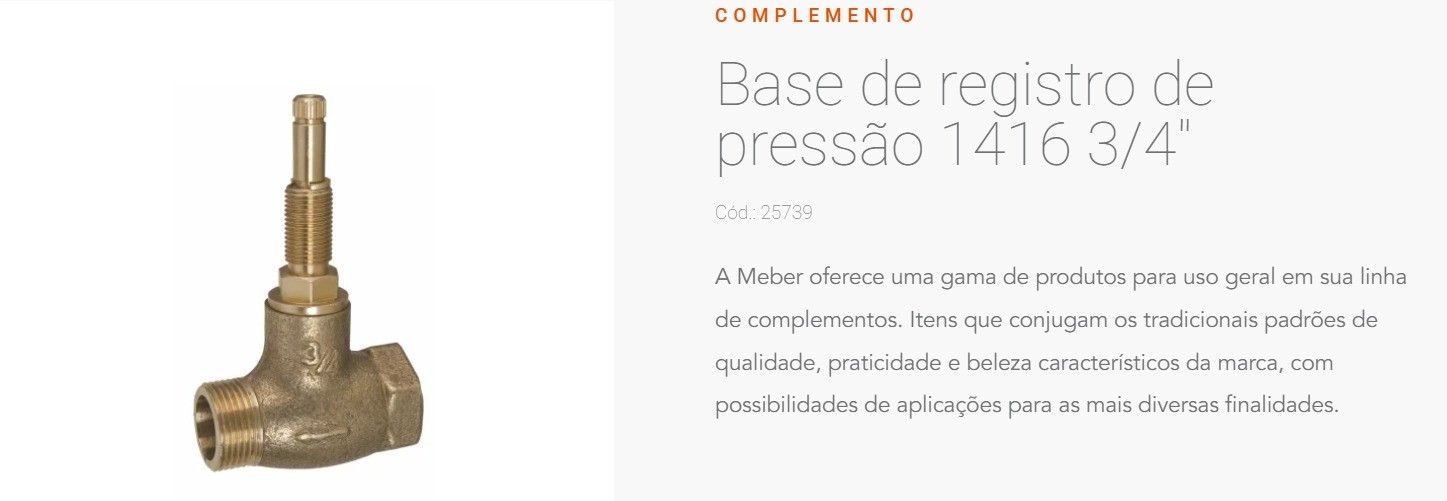 Meber Registro Base Pressao 3/4 1416 25739.6