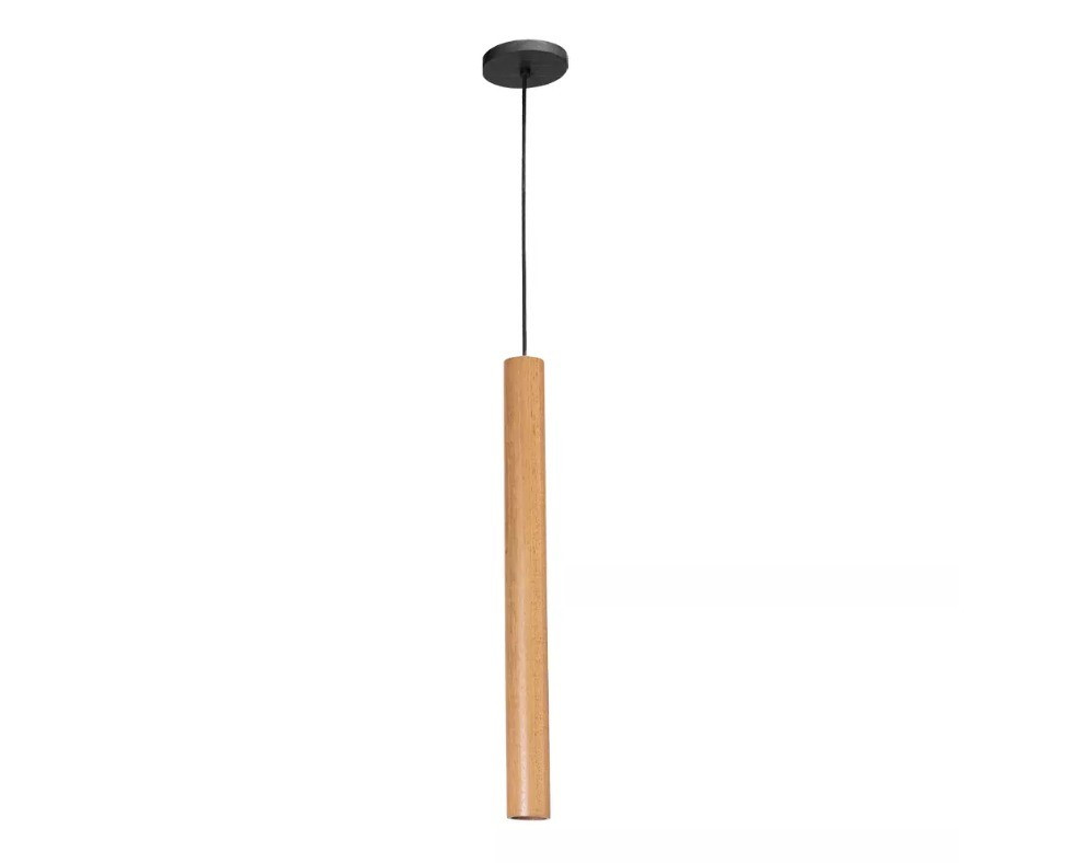 Pendente Point Cilíndrico 55cmxø5cm Metal e Madeira - Madelustre 3274
