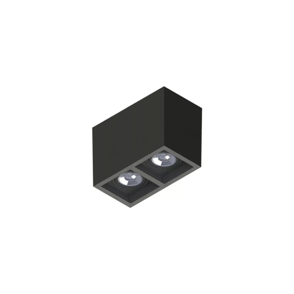 Plafon Boxit Recuado Preto Save Energy Click Duplo Par20 Cor:preto