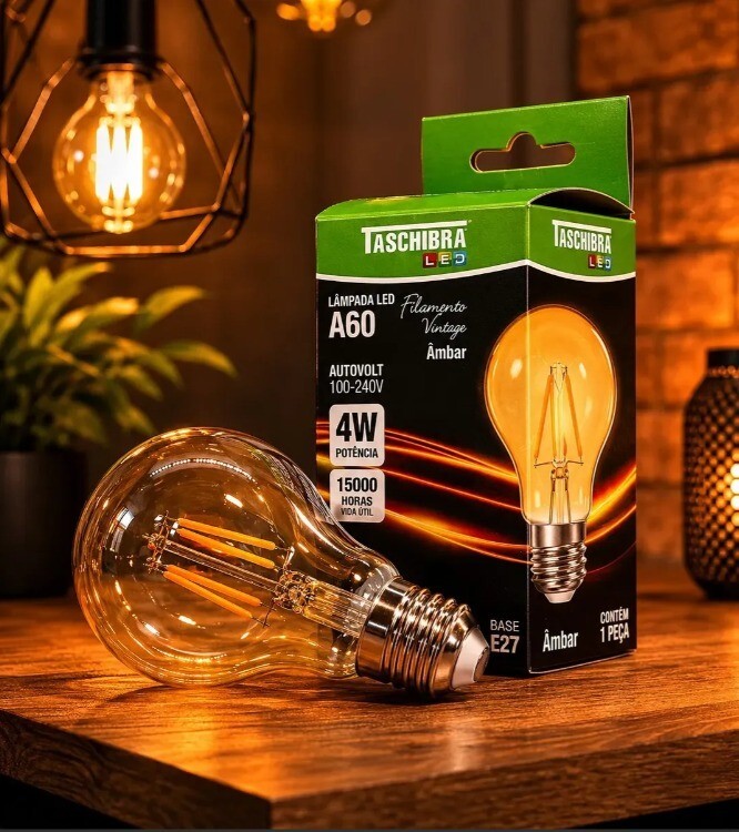 Lampada Filamento Led Taschibra Color A60 4w Autovolt