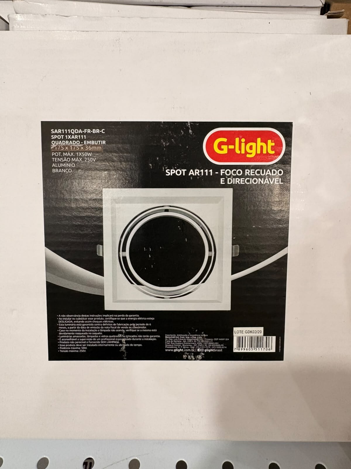 Spot G-light Embutido Ar111 Quad Branco