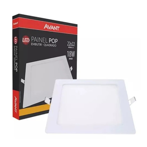 Placa Led Avant Quadrado Embutir 18w 3000k Autovolt