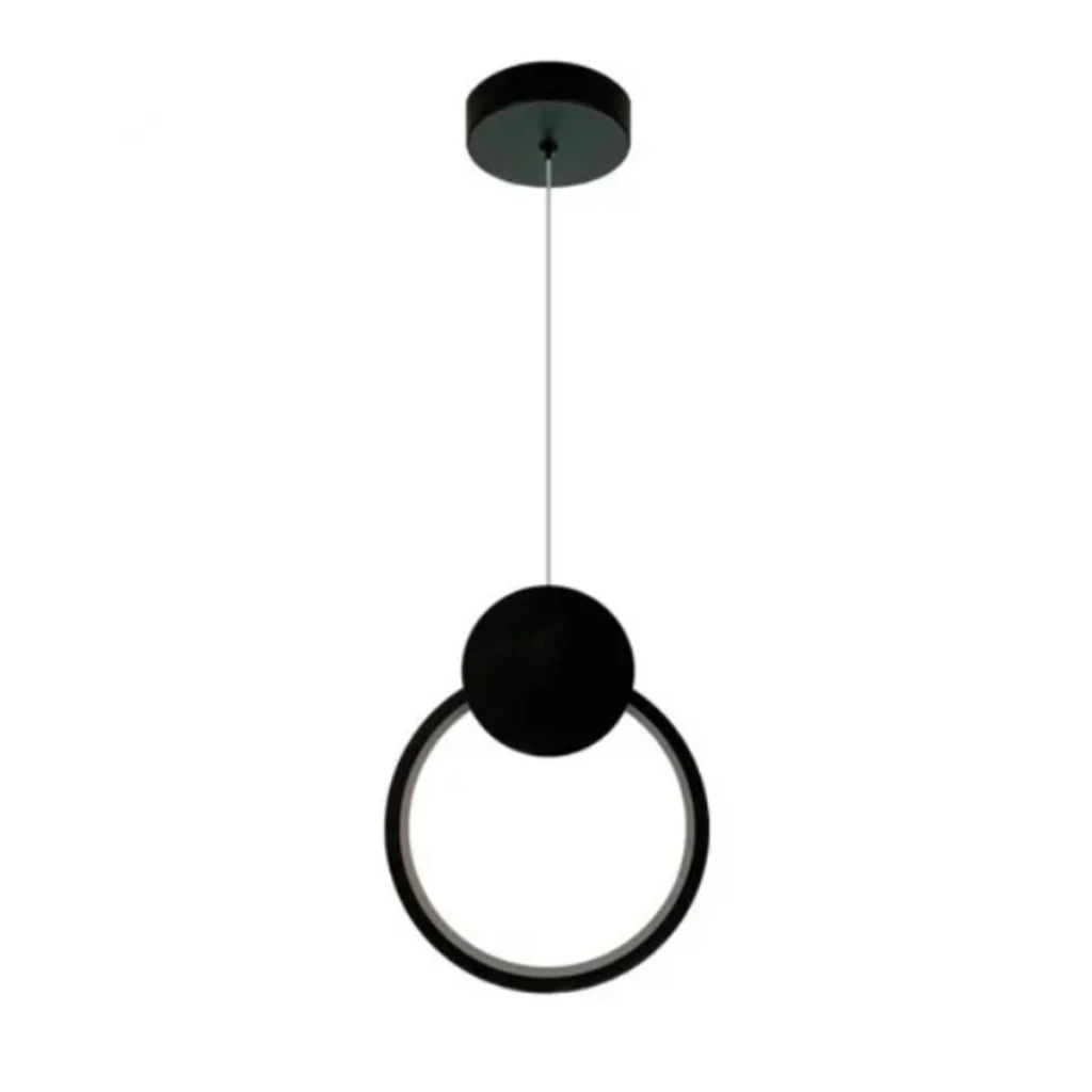 Querolustre Pendente Dcd03096 Led 12w 3000k Preto