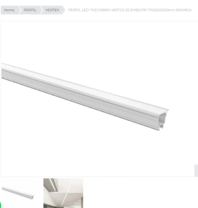 Perfil Taschibra Vertex 1.7x2.5x200cm Emb Branco Der/01