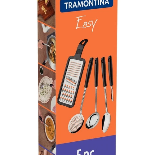 Tramontina Kit Utensilios Inox Easy 5pc Preto 25299013