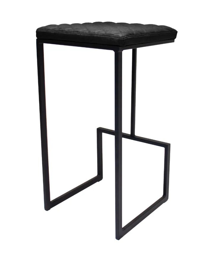 Banqueta Futura Bari Preta Vintage Fi0322pr