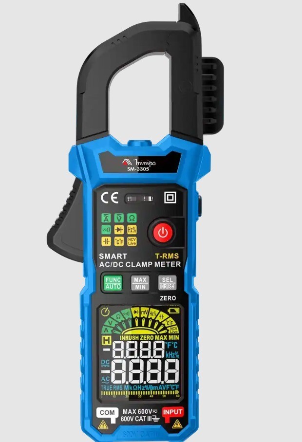 Alicate Amperímetro Digital Smart Minipa Sm-3305 Cat Iii 600v True Rms