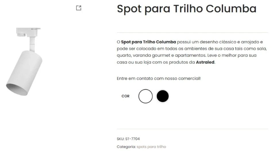 Astraled Spot Led P/trilho Columba Mr16 Br St-7738