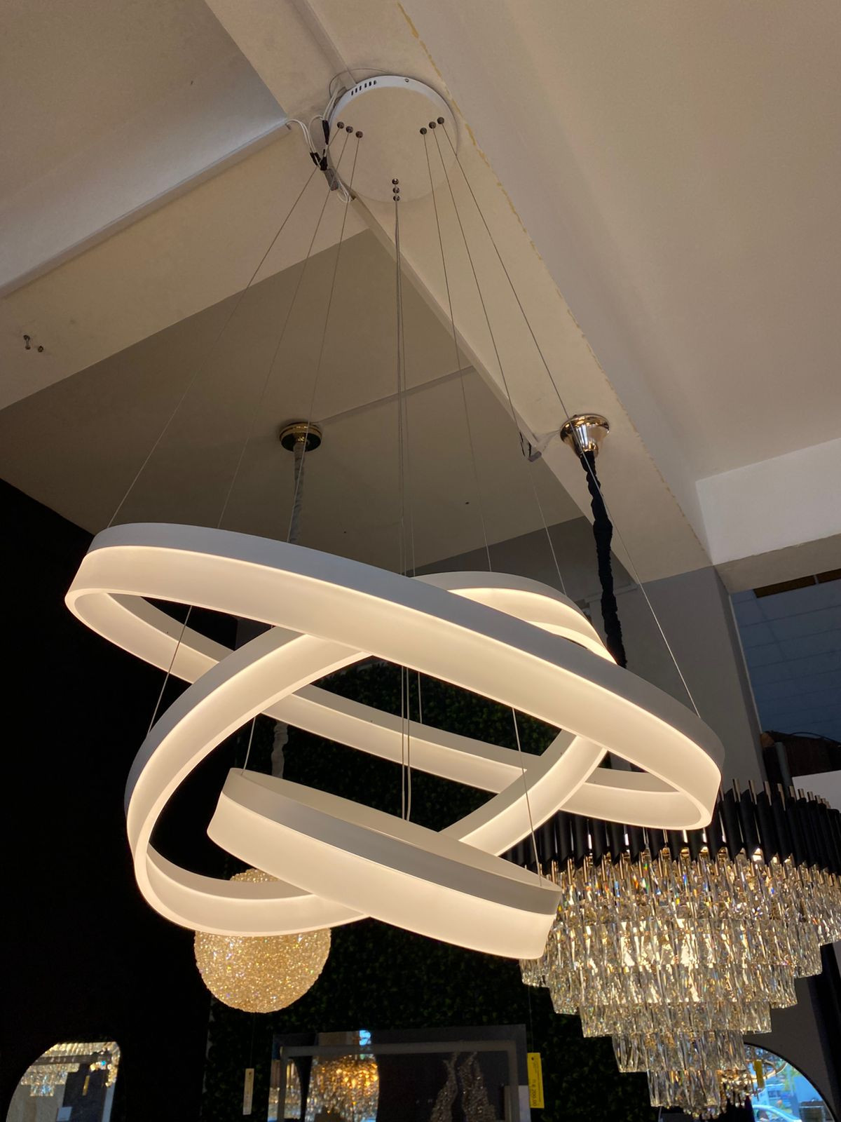 Vivendi Pendente Viv5055 3 Aneis 90w 3000k Branco