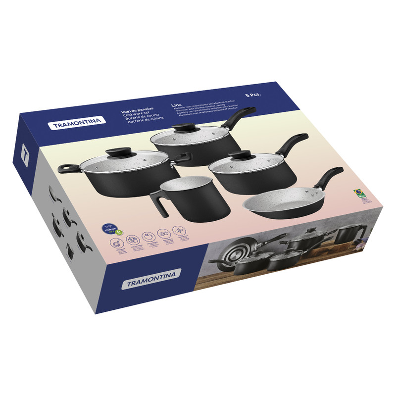 Tramontina Kit Panela Alum 5pc Linz Pre 28299005
