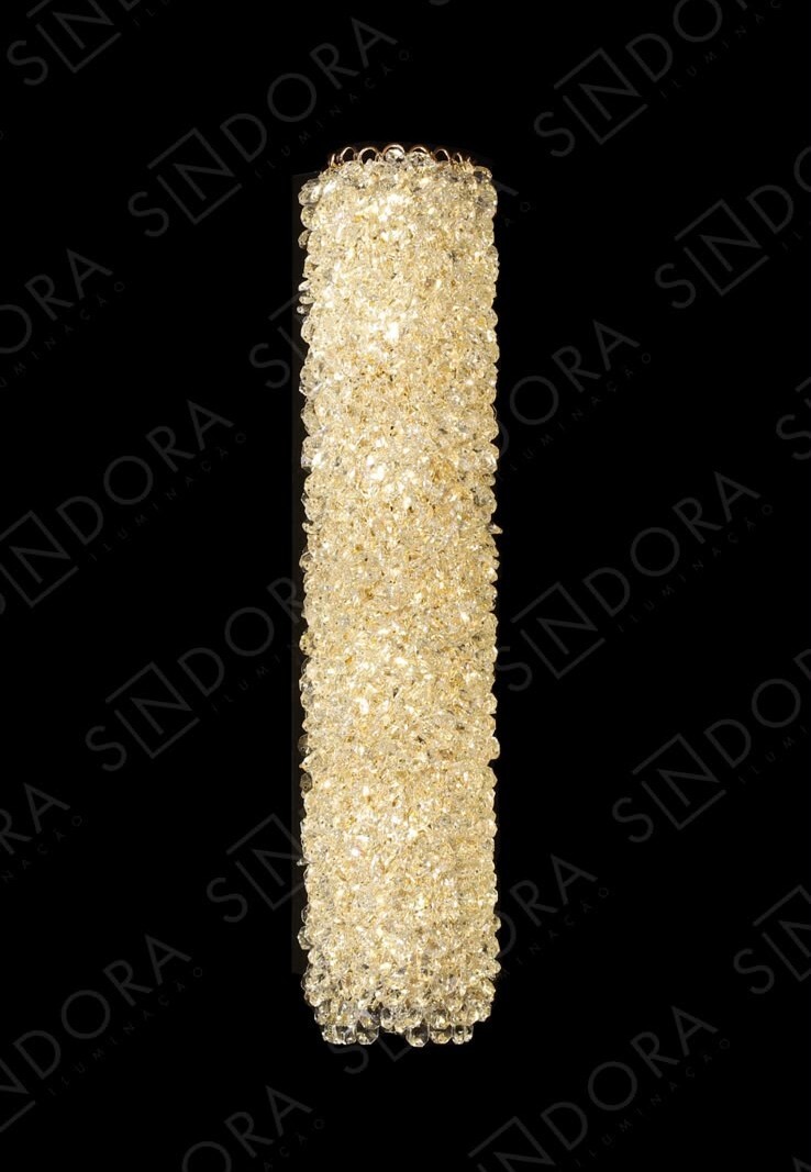 Dinamica Arandela Dcb04622 50x12cm G4x6 Metal Dour e Cristal