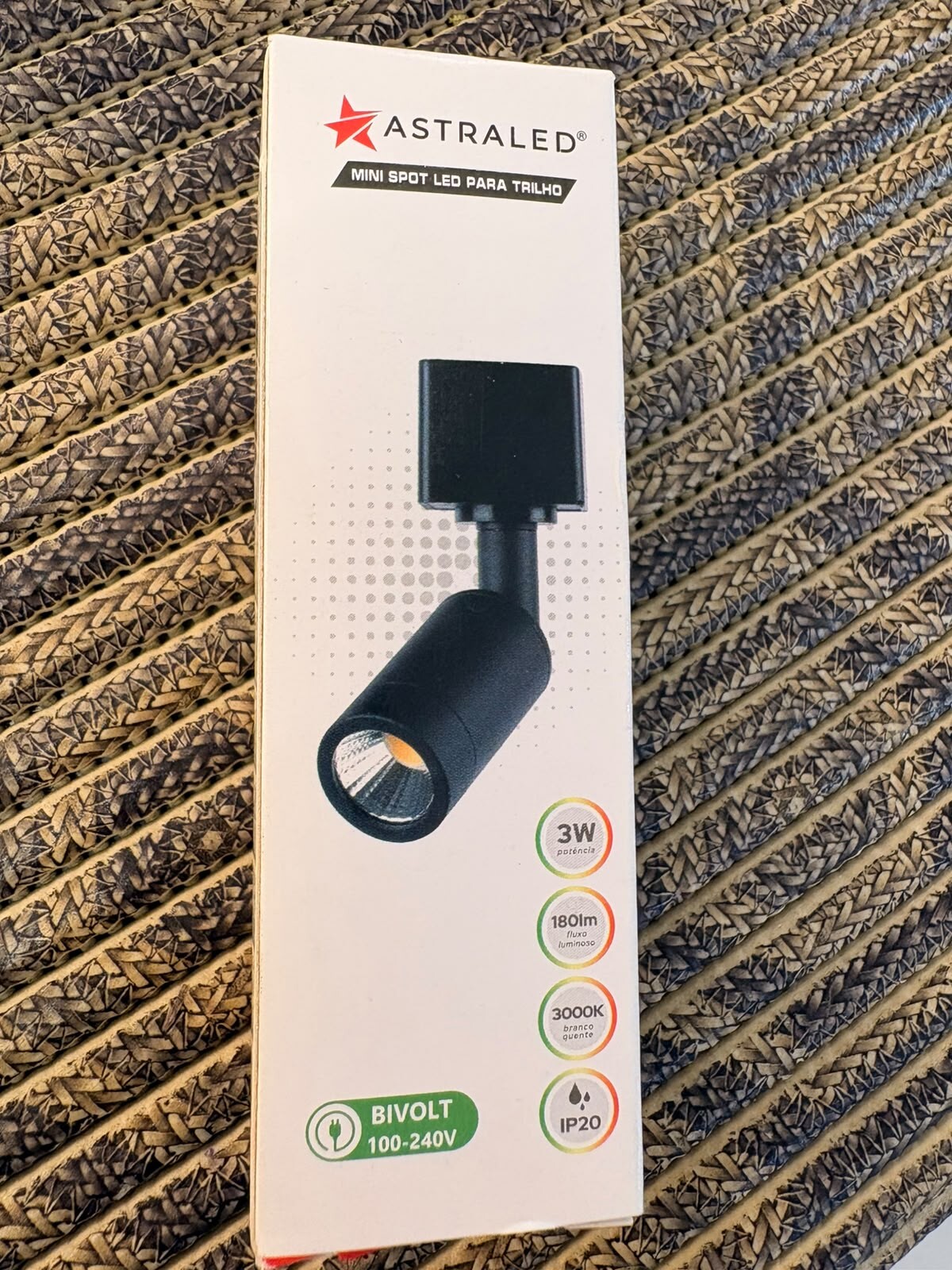 Astraled Mini Spot Led P/trilho Kaelo 3w 240lumens 3000k Pt