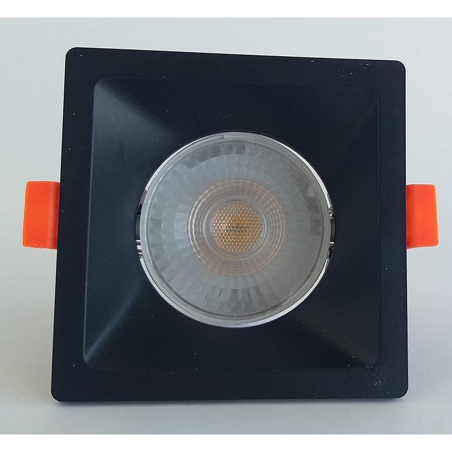 Spot Led Embutir Quadrado Recuado 6w 3000k Bivolt Abs+pc Preto - Blumenau Iluminação