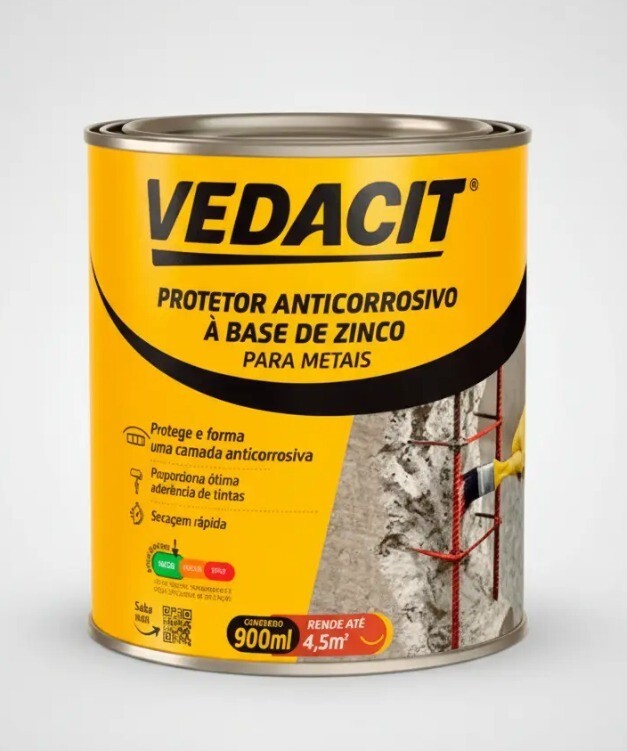 Primer P/metais Armatec Zn 0.9l Otto Protetor Anticorrosivo