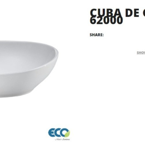 Eco Metais Cuba Oval Branca 62000