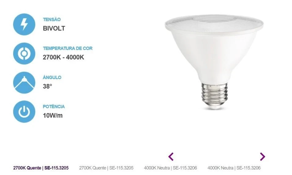 Lampada Led Save 10w 2700k Par30 Crystal E27 Biv Se-115.3205